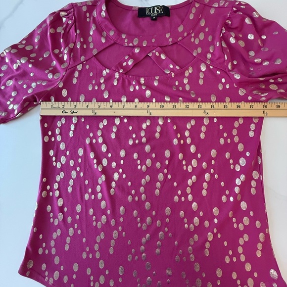 Louise Harris Pink and Gold Polka Dot Blouse Excellent condition, size Medium - Picture 6 of 7